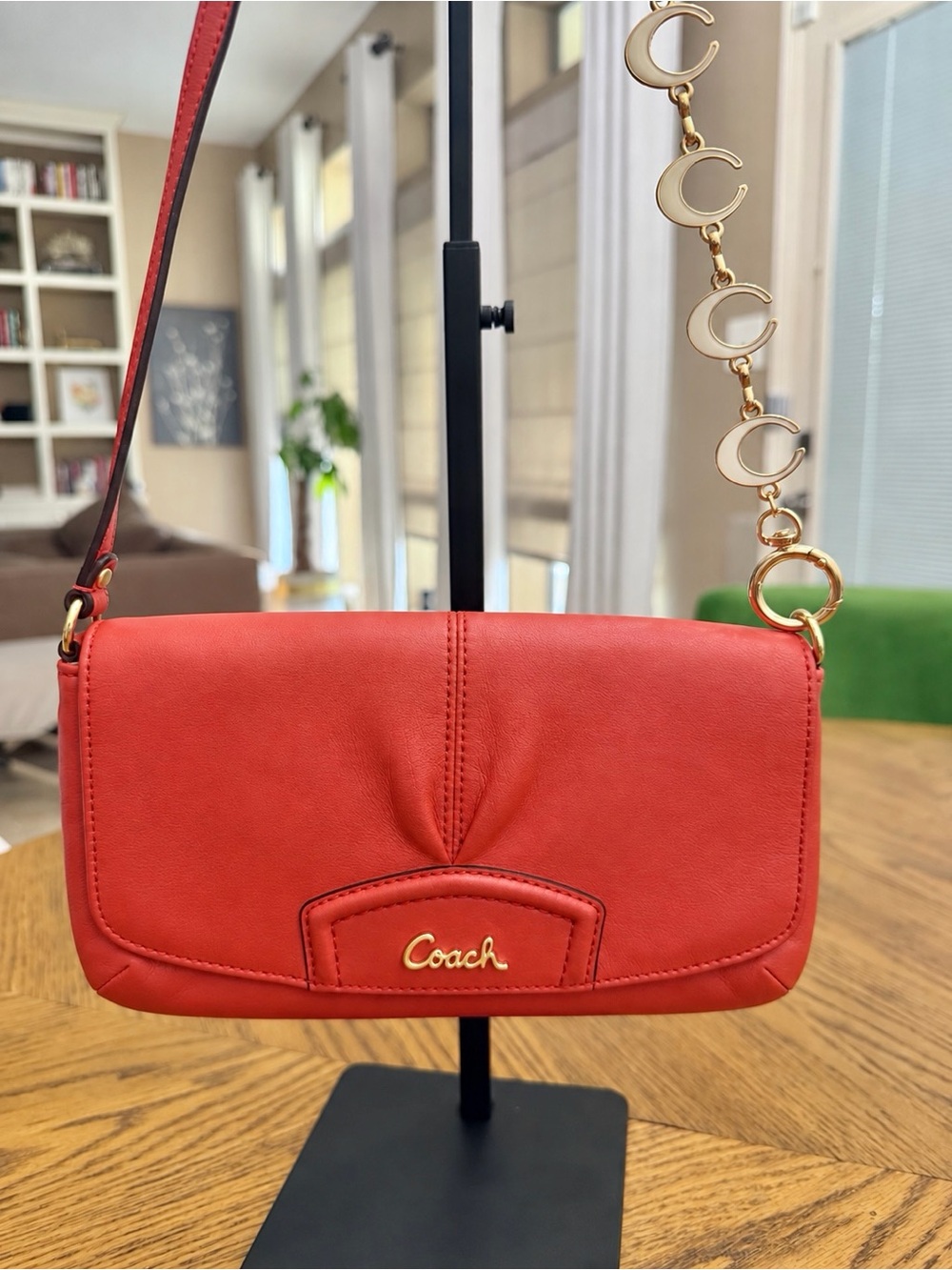 Coach Ashley Coral Large Gathered Flap Wristlet Shoulder Bag Y2K